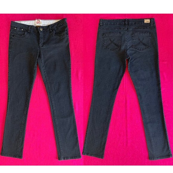 Vintage Chor 90’s black w/white Swiss polka dot jeans  - size 9 - Picture 10 of 11